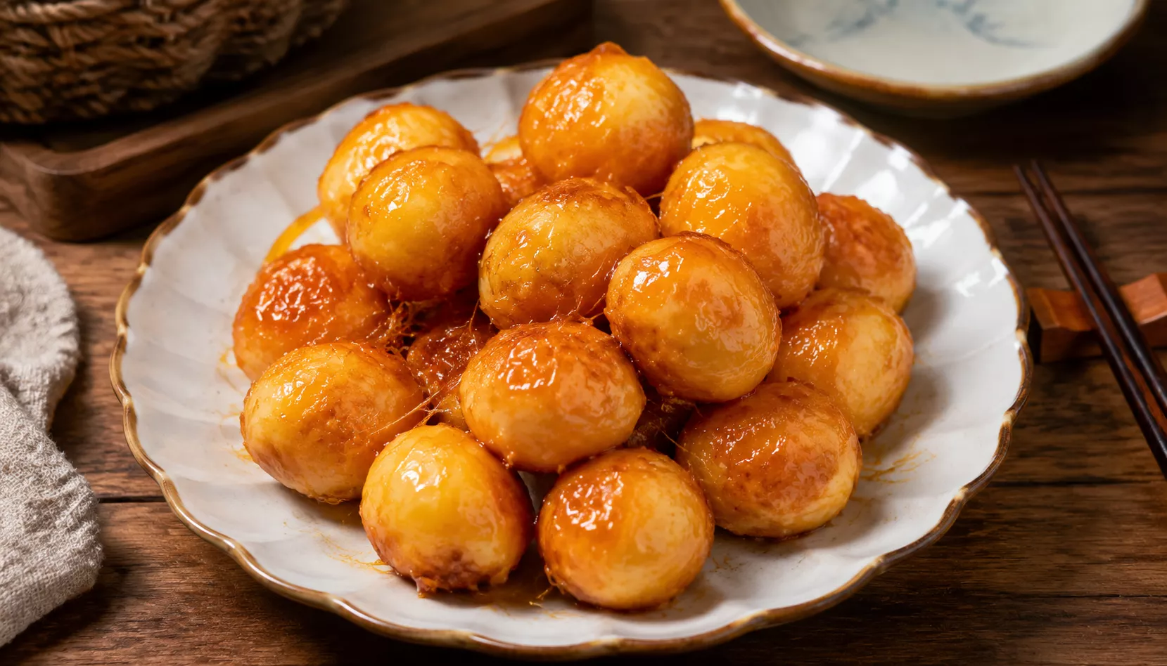 东北老菜拔丝鸡蛋,经典传统甜品做法
