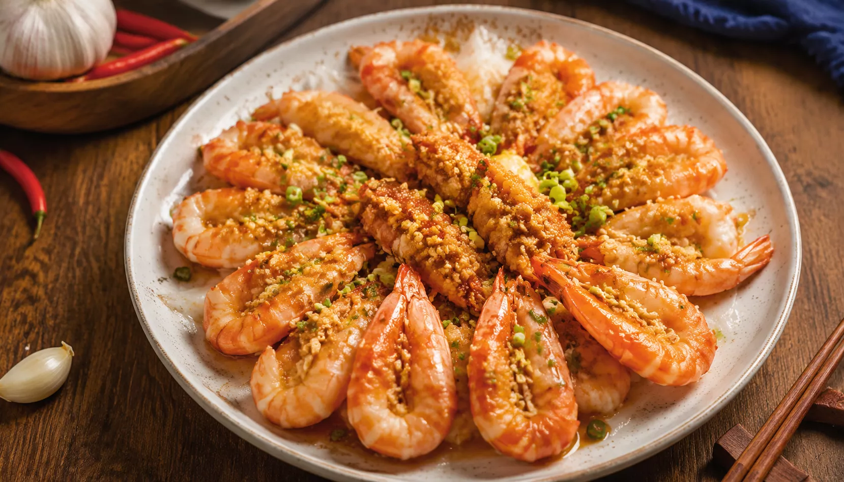 蒜蓉大虾做法,外酥里嫩蒜香浓郁