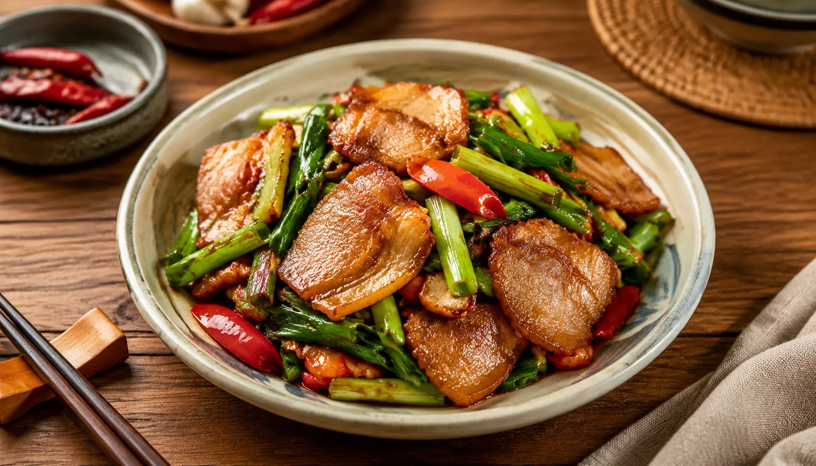 蒜苗回锅肉的正宗做法