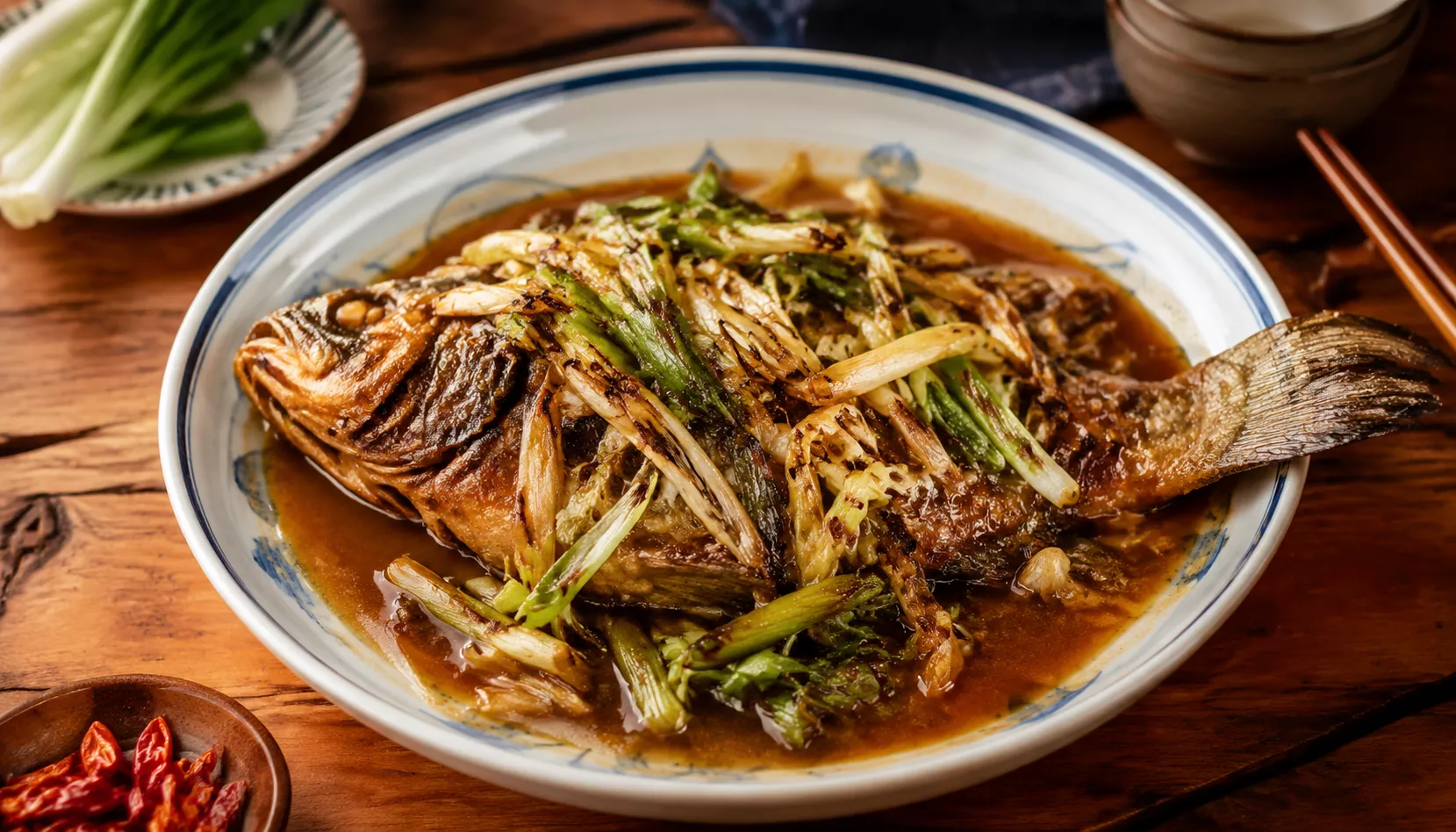 葱酥鲫鱼